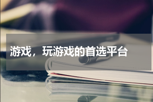  游戏，玩游戏的首选平台 