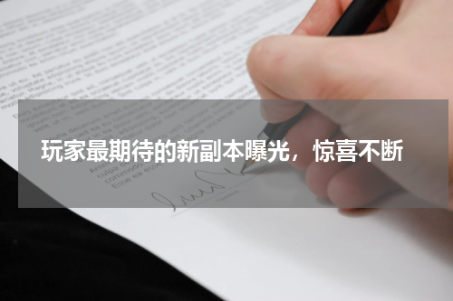  玩家最期待的新副本曝光，惊喜不断