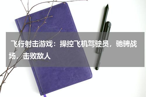  飞行射击游戏：操控飞机驾驶员，驰骋战场，击败敌人 