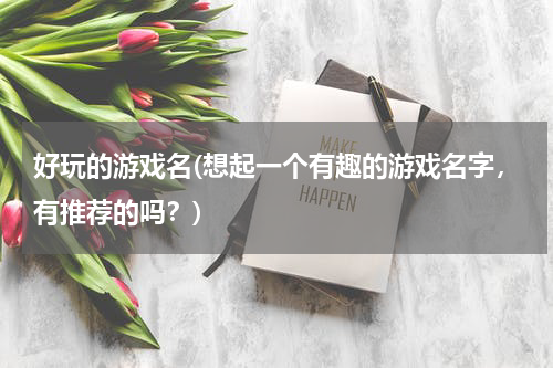 好玩的游戏名(想起一个有趣的游戏名字，有推荐的吗？)