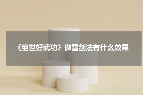 《绝世好武功》傲雪剑法有什么效果